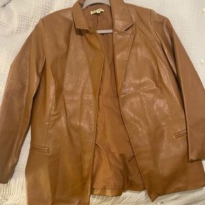 Brown leather blazer